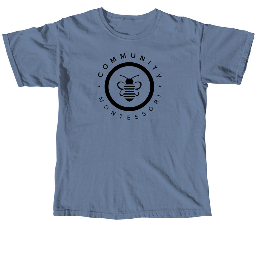 Community Montessori PTA, a Blue Jean Comfort Colors Unisex Tee