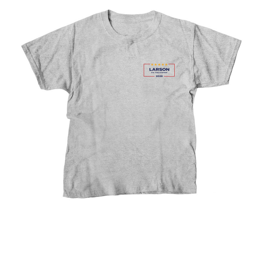 Larson 2028 Campaign Merch, a Sport Grey Youth Unisex Tee