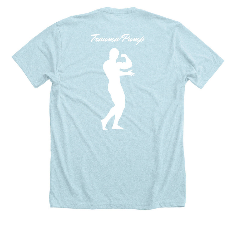 Make Her Regret It, a Heather Ice Blue Premium Unisex Tee (back-view)