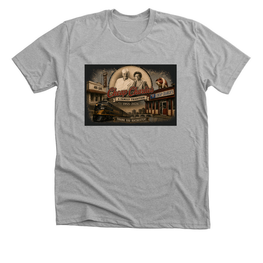 Cheap Charlies 3, a Athletic Heather Premium Unisex Tee