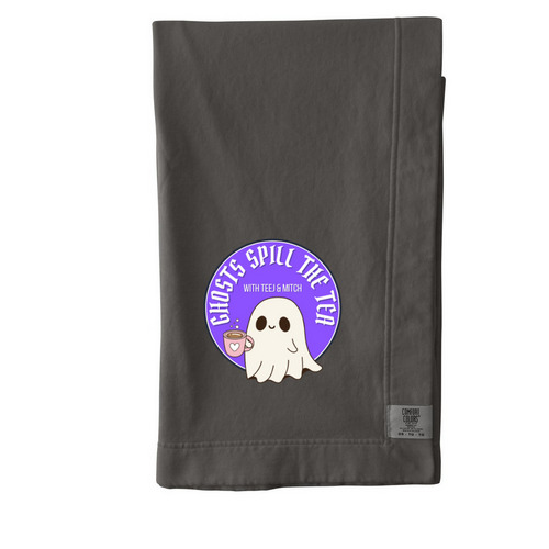 Ghosts Spill the Tea Blanket, a Pepper Comfort Colors Blanket