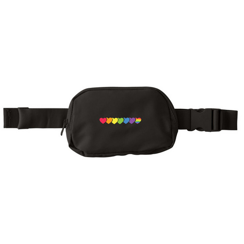 Hearts Hip Pack, a Deep Black Matte Hip Pack