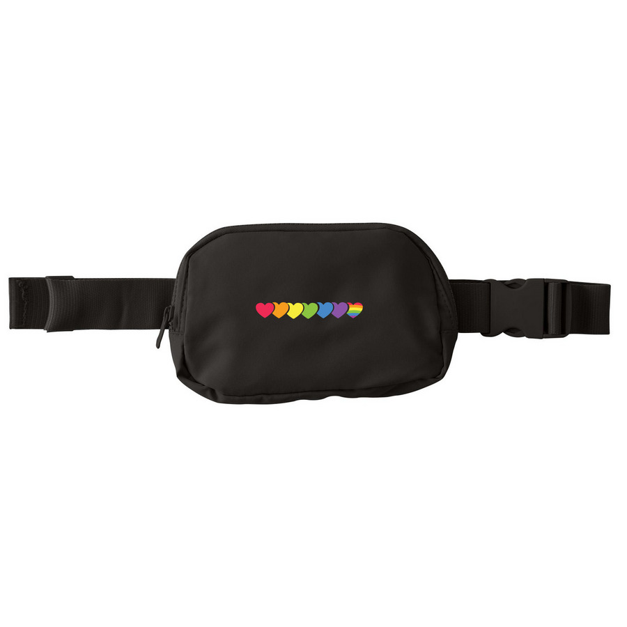 Hearts Hip Pack, a Deep Black Matte Hip Pack