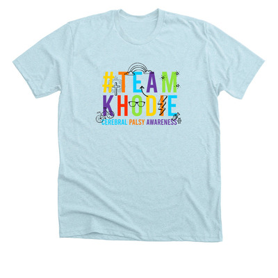 #TeamKhodie, a Heather Ice Blue Premium Unisex Tee