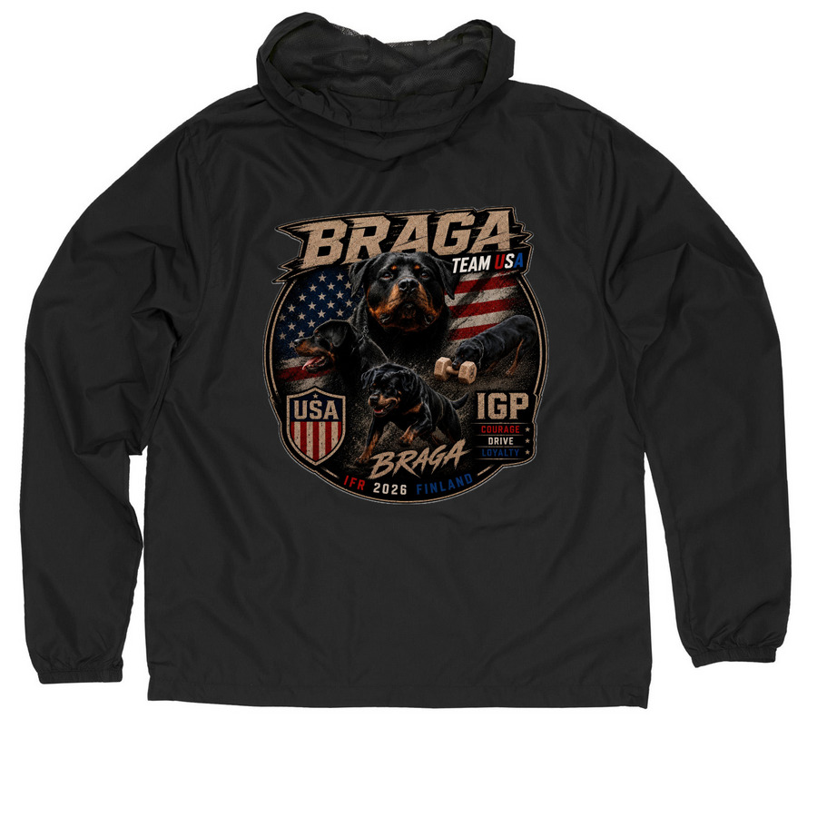 Team Braga IFR 2026 Jacket&nbsp;, a Black Quarter-Zip Windbreaker (back-view)