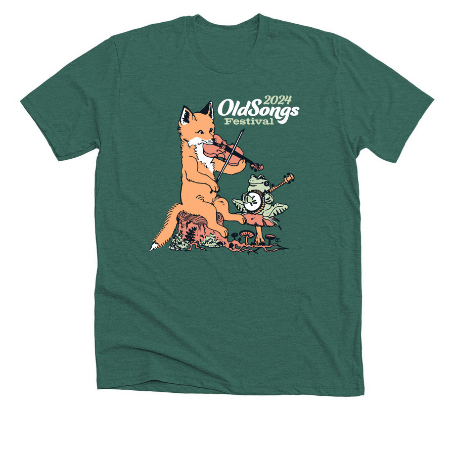 2024 Old Songs Festival&nbsp;T-shirt, a Heather Forest Premium Unisex Tee