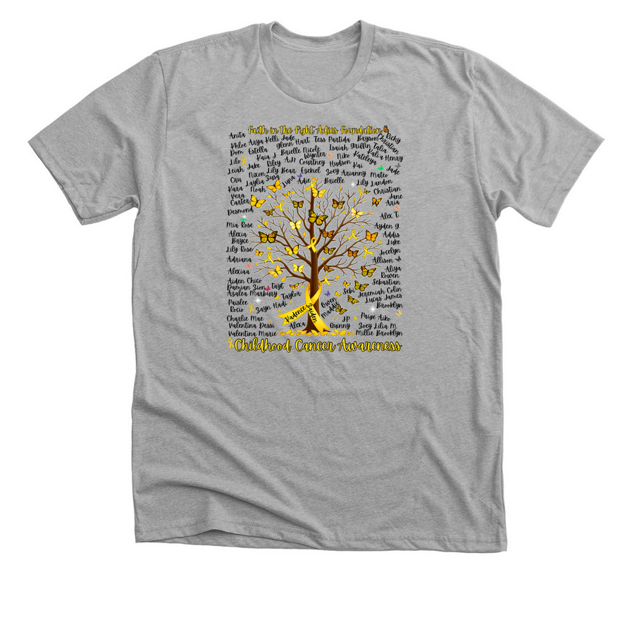 Childhood Cancer Awareness&nbsp;, a Athletic Heather Premium Unisex Tee