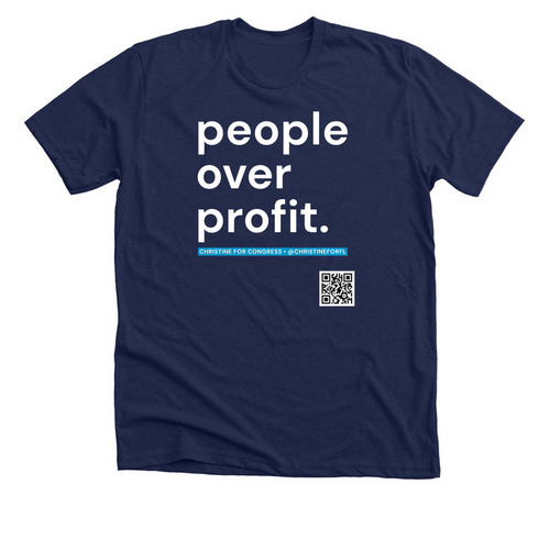 People/Profit blue - Christine for Congress&nbsp;, a Solid Navy Blend Premium Unisex Tee
