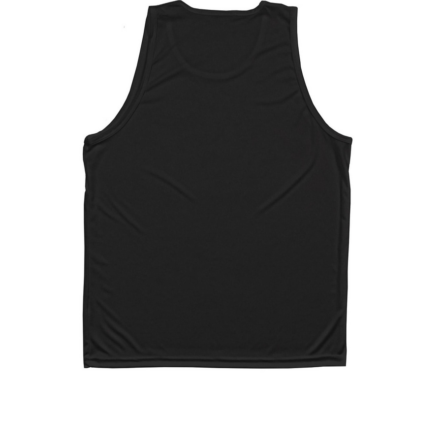 Funding&nbsp;, a Black Unisex Performance Tank (back-view)