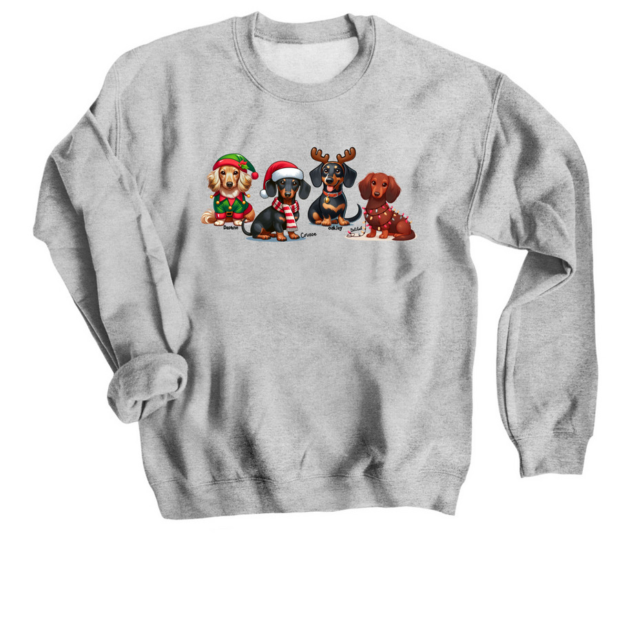 Crusoe & Friends Christmas Time!?, a Sport Grey Crewneck Sweatshirt