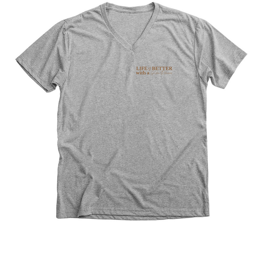 Life is Better with a Golden Retriever, a Athletic Heather Premium V-Neck Tee