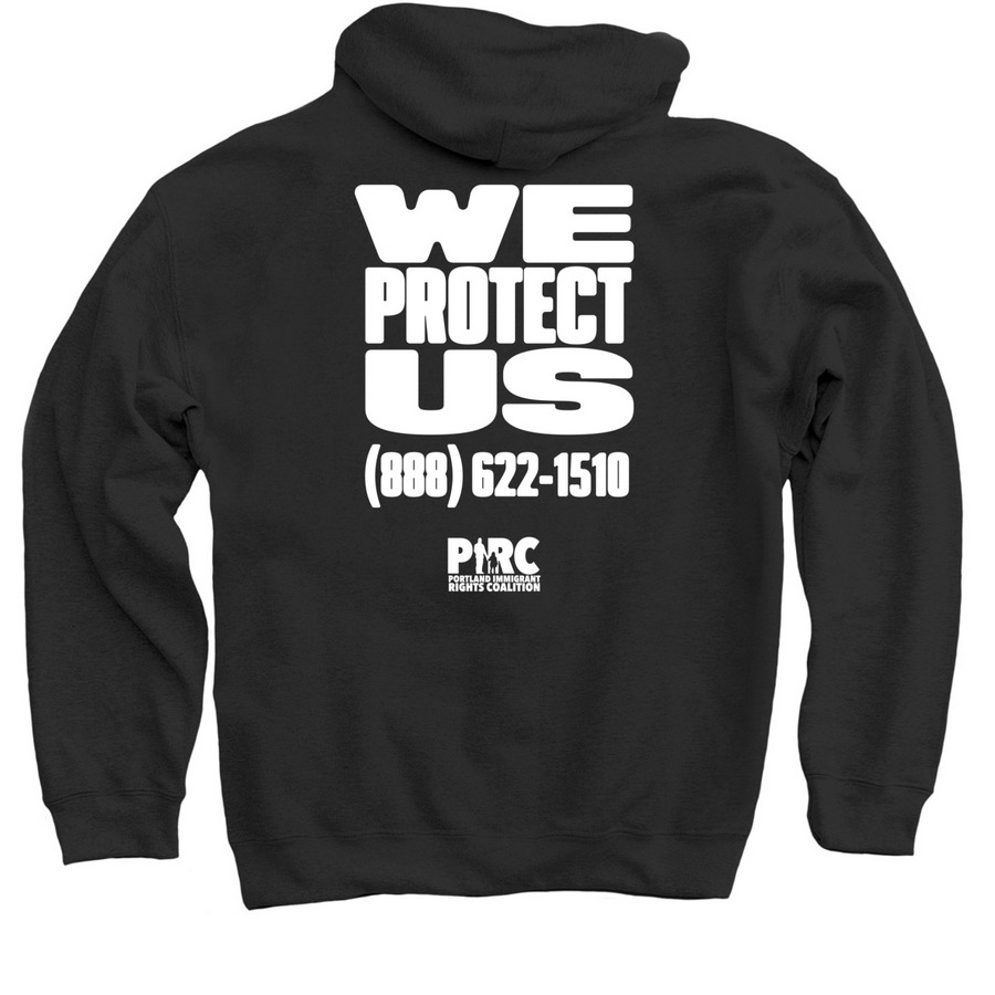 PIRC Hoodie, a Black Pullover Hoodie (back-view)