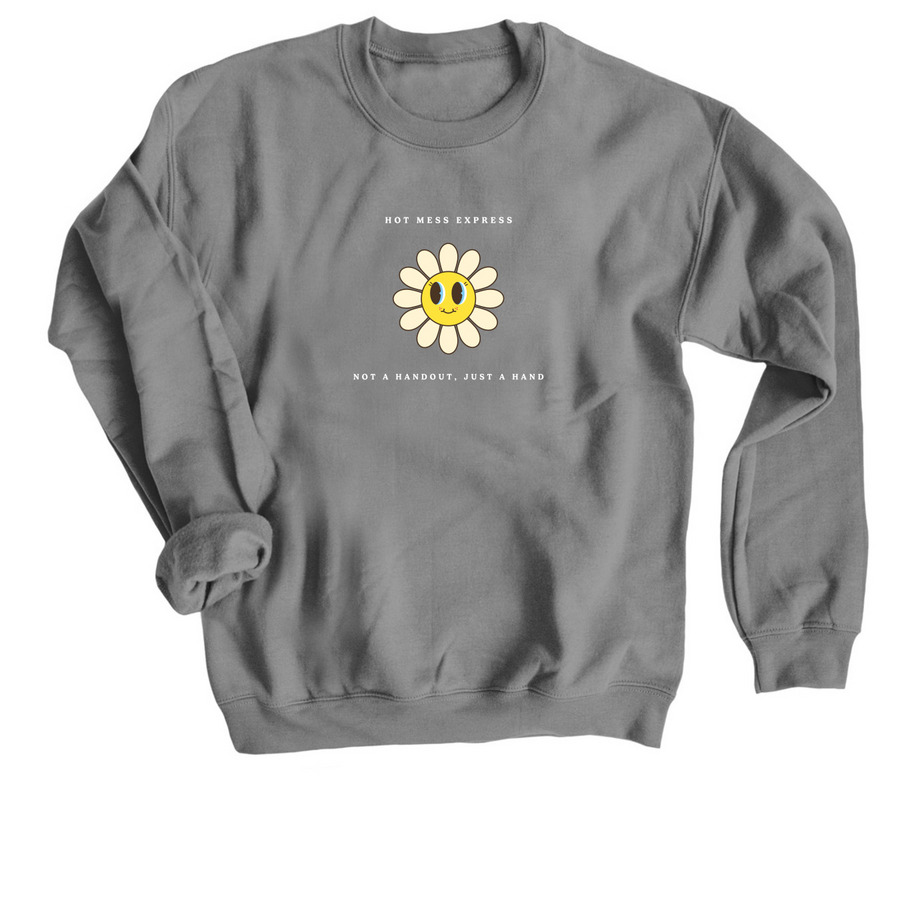 Not a handout, just a hand, a Charcoal Crewneck Sweatshirt