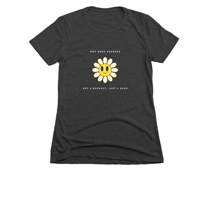 Not a handout, just a hand, a Charcoal Women's Slim Fit Tee