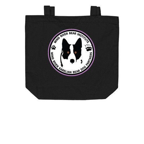 Cassie Dog Logo Tote Bag, a Black Organic Cotton Tote Bag