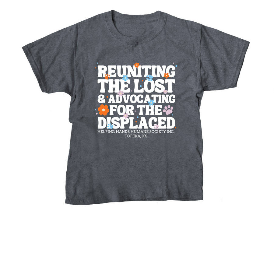 Reuniting the Lost, a Dark Heather Youth Unisex Tee