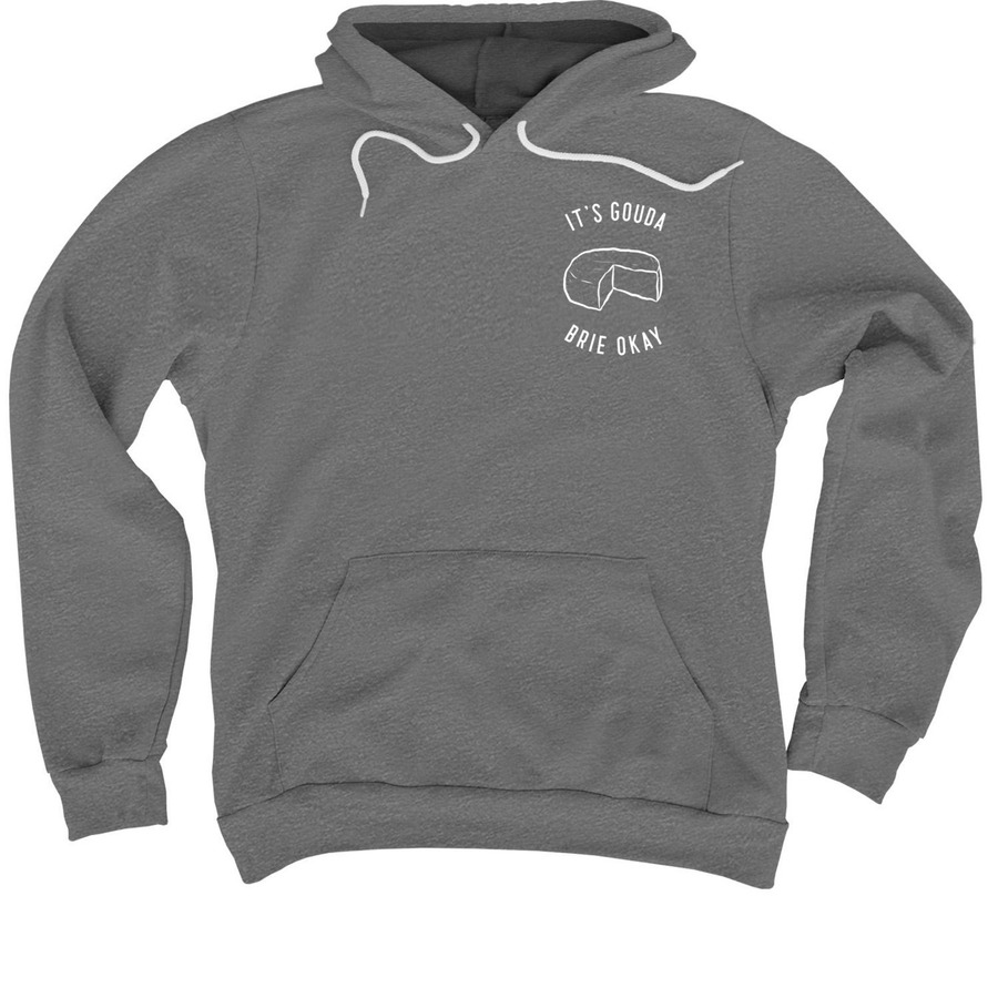 IT'S GOUDA BRIE OKAY - Cheese Logo Design, a Deep Heather Premium Pullover Hoodie
