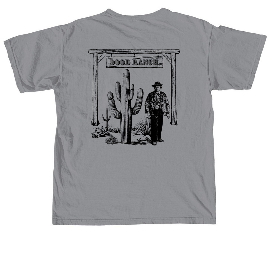 Dood Co. Leather Tee, a Granite Comfort Colors Unisex Tee (back-view)