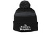 Cold Weather, Hot Merch!, a Black/ Iron Grey Printed Stripe Pom-Pom Beanie