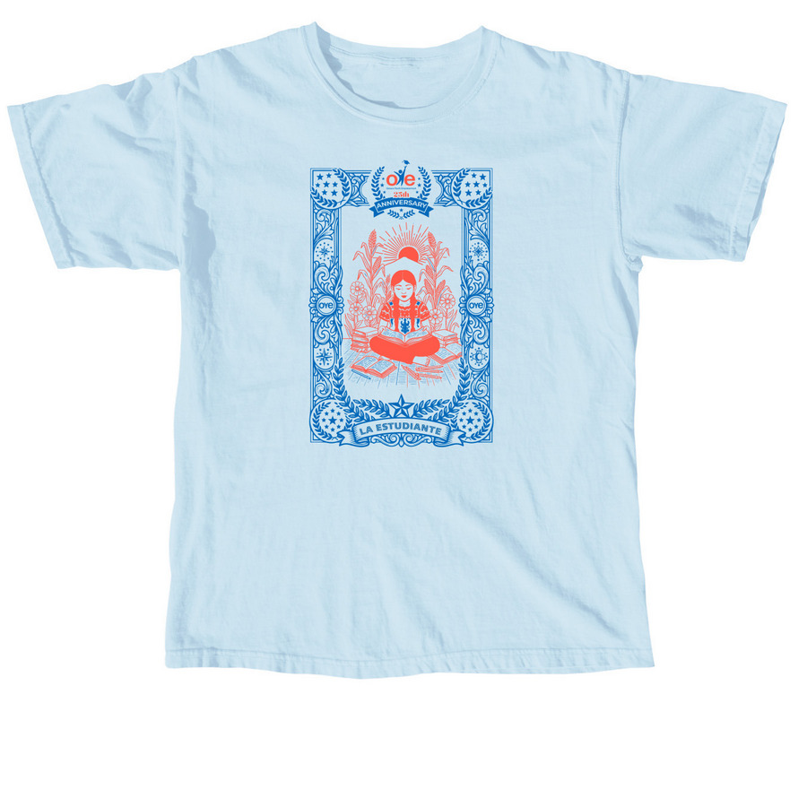 LA ESTUDIANTE (The Student) 25th Anniversary, a Chambray Comfort Colors Unisex Tee