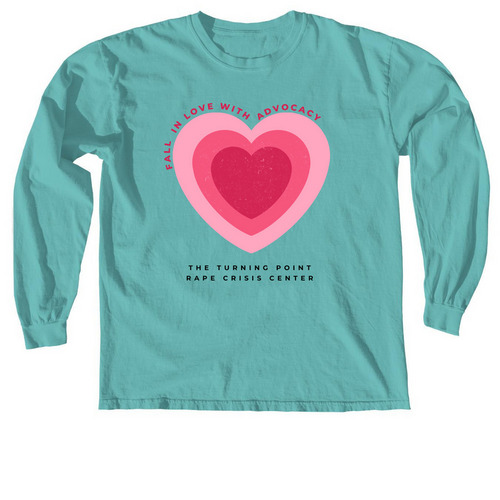 The Turning Point: Advocacy, a Seafoam Comfort Colors Long Sleeve Tee