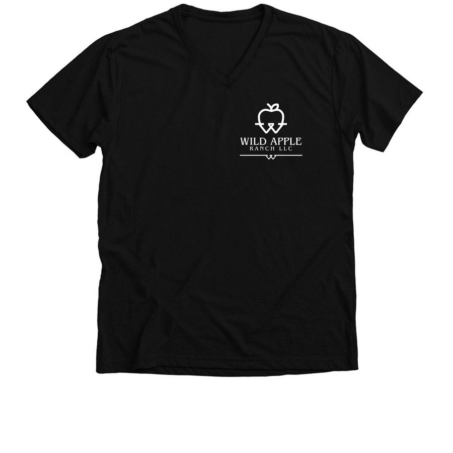 Wild Apple Ranch LLC Full Logo, a Solid Black Blend Premium V-Neck Tee