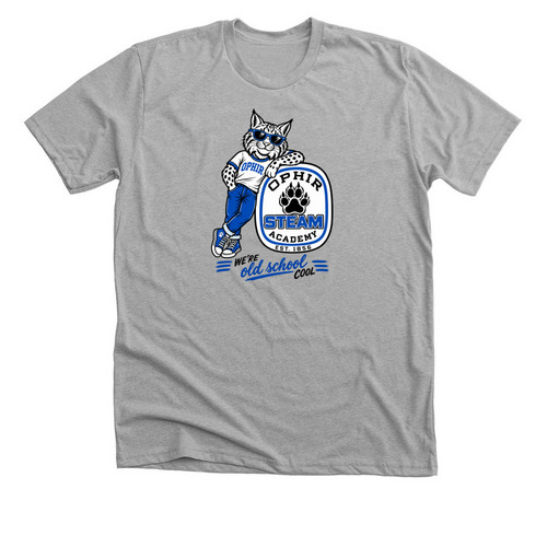 Large Logo Old School Cool, a Athletic Heather Premium Unisex Tee