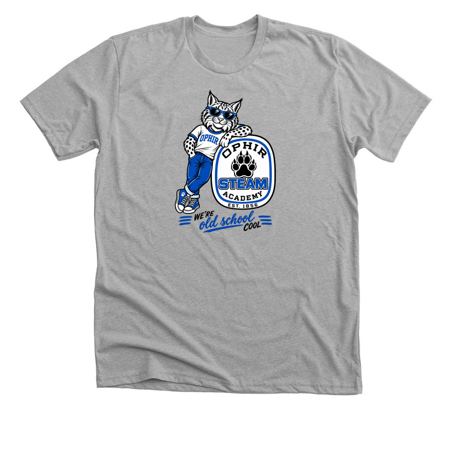 Large Logo Old School Cool, a Athletic Heather Premium Unisex Tee