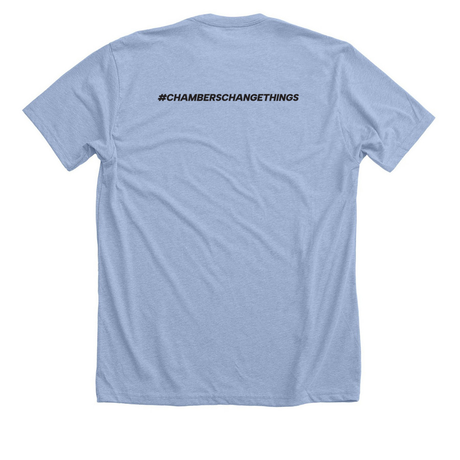 Support Your Local Chamber Day, a Heather Baby Blue Premium Unisex Tee (back-view)