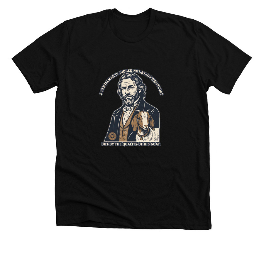The Gentleman Goat Farmer, a Solid Black Blend Premium Unisex Tee