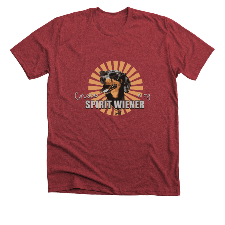 Crusoe is My Spirit Wiener, a Heather Canvas Red Premium Unisex Tee
