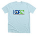 ICF Logo Tee, a Heather Ice Blue Premium Unisex Tee