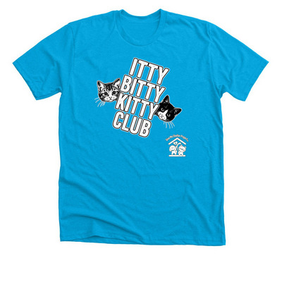Itty Bitty Kitty Club, a Neon Blue Premium Unisex Tee