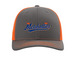 MetsHotties Official Cap ? Blaze, a Charcoal/ Neon Orange Printed Snapback Trucker Cap