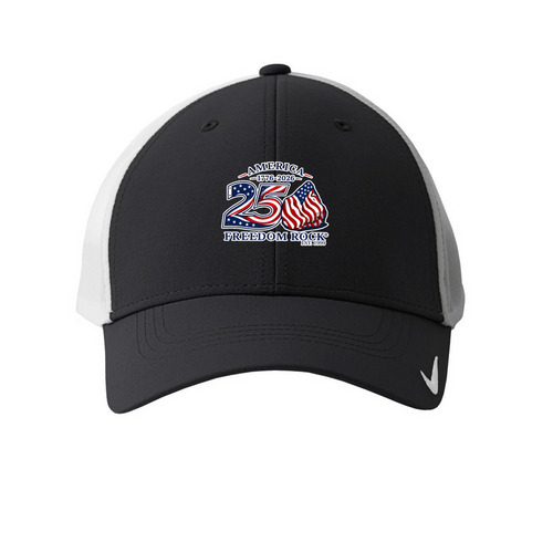 America 250 Freedom Rock?, a Black/ White Printed Nike Dri-FIT Legacy Performance Cap