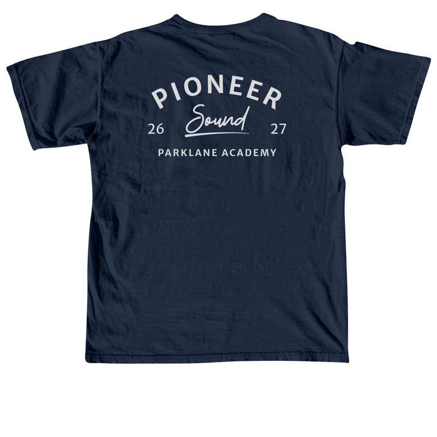 Pioneer Sound BOYS Tee 2026-2027, a True Navy Comfort Colors Unisex Tee (back-view)