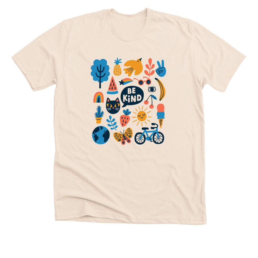 Be Kind, a Heather Soft Cream Premium Unisex Tee