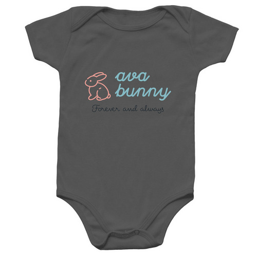 Ava Bunny Inc.&nbsp;, a Charcoal Infant Onesie