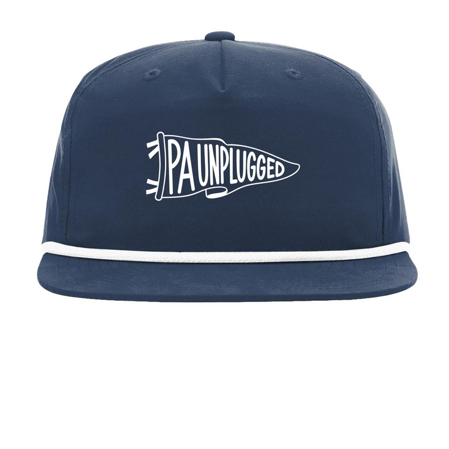 Pennant Snapback & Trucker Hats, a Navy/ White Printed Umpqua Snapback Cap