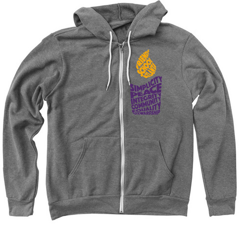 Spices Candle Zip-up Hoodie, a Deep Heather Zip Up Hoodie