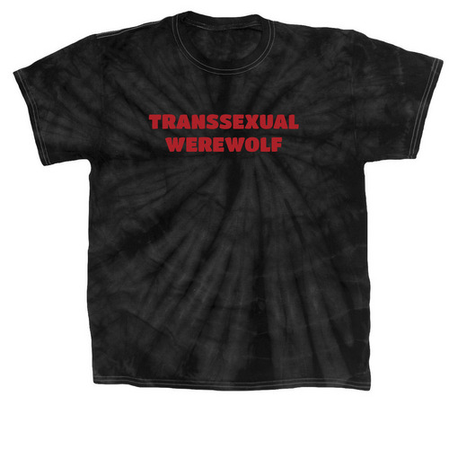 Transsexual Werewolf (text), a Black Classic Tie Dye Tee