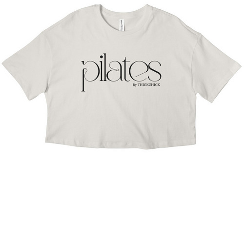Pilates by THICKCHICK&nbsp;, a Vintage White Women?s Cropped Cotton Tee