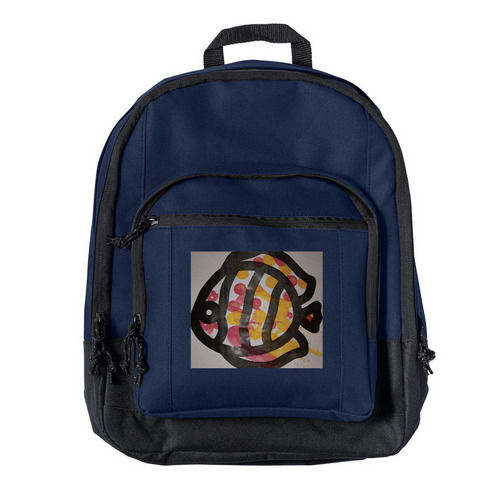 Raphie's Dots: Fish Tale, a Navy Everyday Backpack