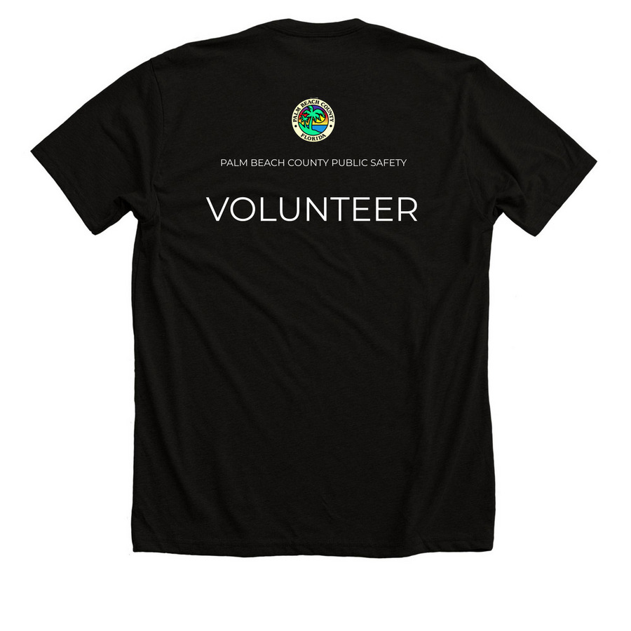 ACC Volunteer Cotton T's & Tanks-B&W Logo, a Solid Black Blend Premium Unisex Tee (back-view)