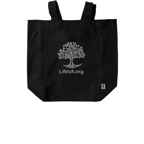 Tree Tote, a Black Recycled Cotton Tote Bag