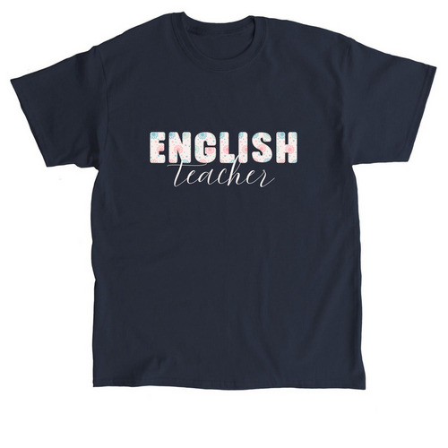 English Teacher, a Navy Classic Unisex Tee