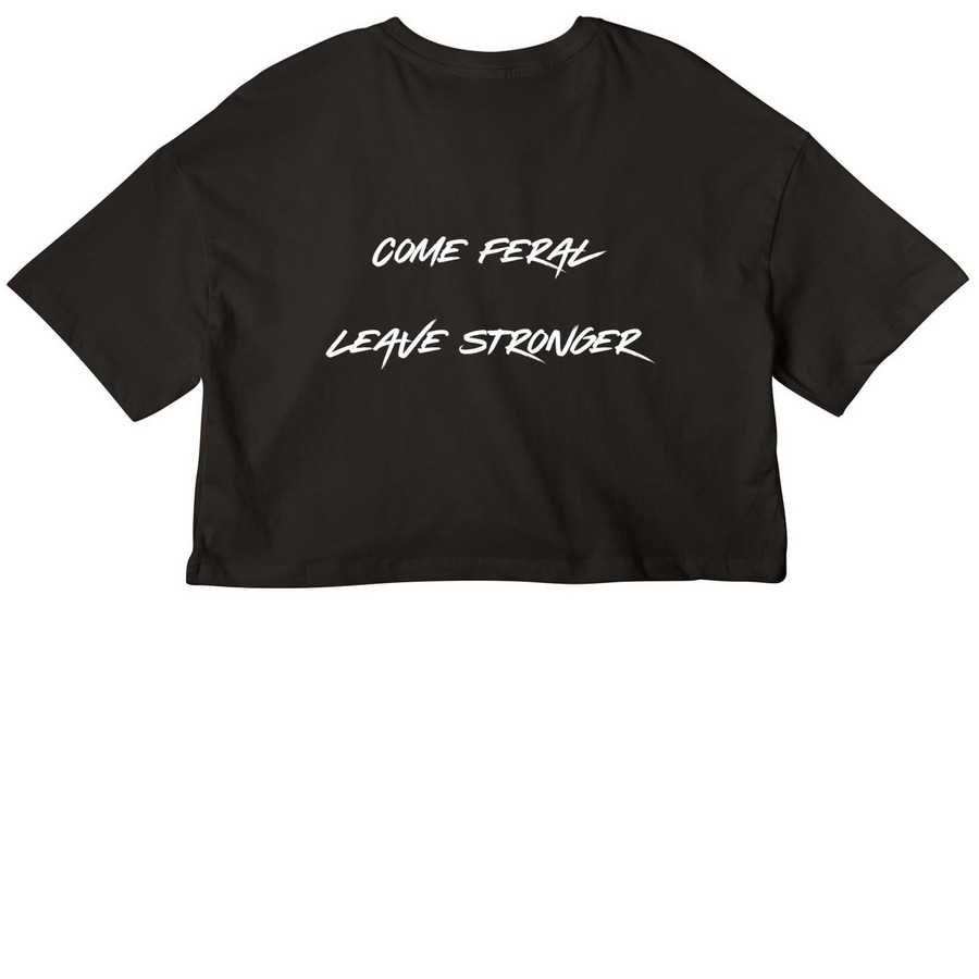 PIKES PEAKS WOMEN?S RUGBY, a Black Women?s Cropped Cotton Tee (back-view)