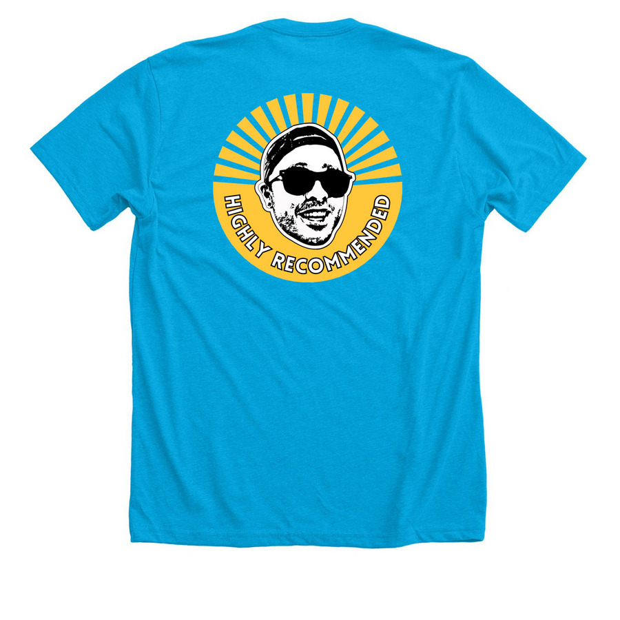 Front to Back, a Neon Blue Premium Unisex Tee (back-view)