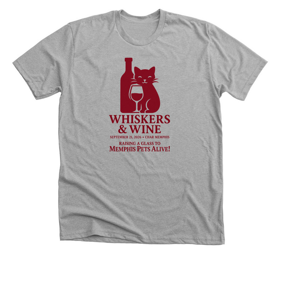 Whiskers & Wine 2026, a Athletic Heather Premium Unisex Tee
