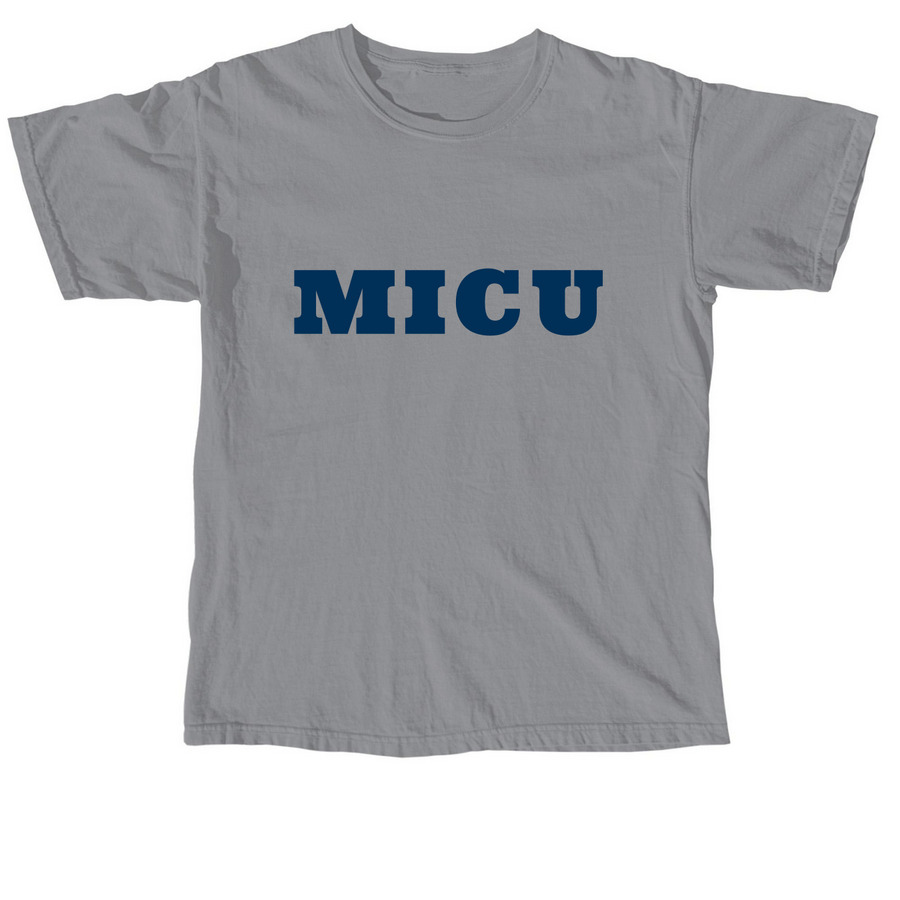 Basic MICU Navy Letters, a Granite Comfort Colors Unisex Tee